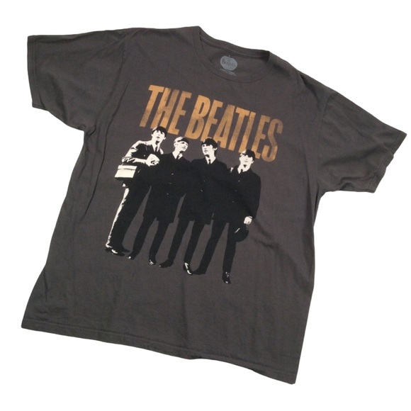 The Beatles Fabulous Four Short Sleeve Crew Neck T-Shirt Size XL Gray Cotton - Picture 2 of 4